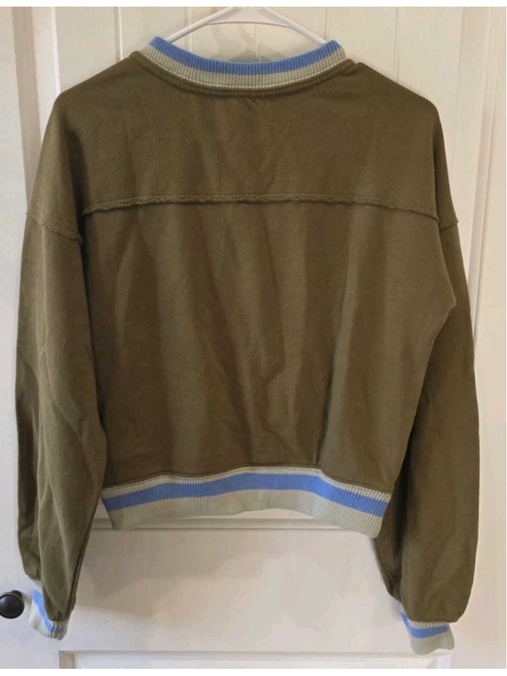 Free People Rio Pullover Sweatshirt NWT Seaweed Green Blue Combo Sz XS Outdoorsy - Picture 3 of 6